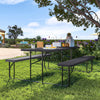 YITAHOME 6FT Large Folding Picnic Table w/Easy Assembly Steel Frame & Wood Like Tabletop, All Weather Folding Picnic Tables with Benches Ideal for Yard Patio Lawn Party, Black