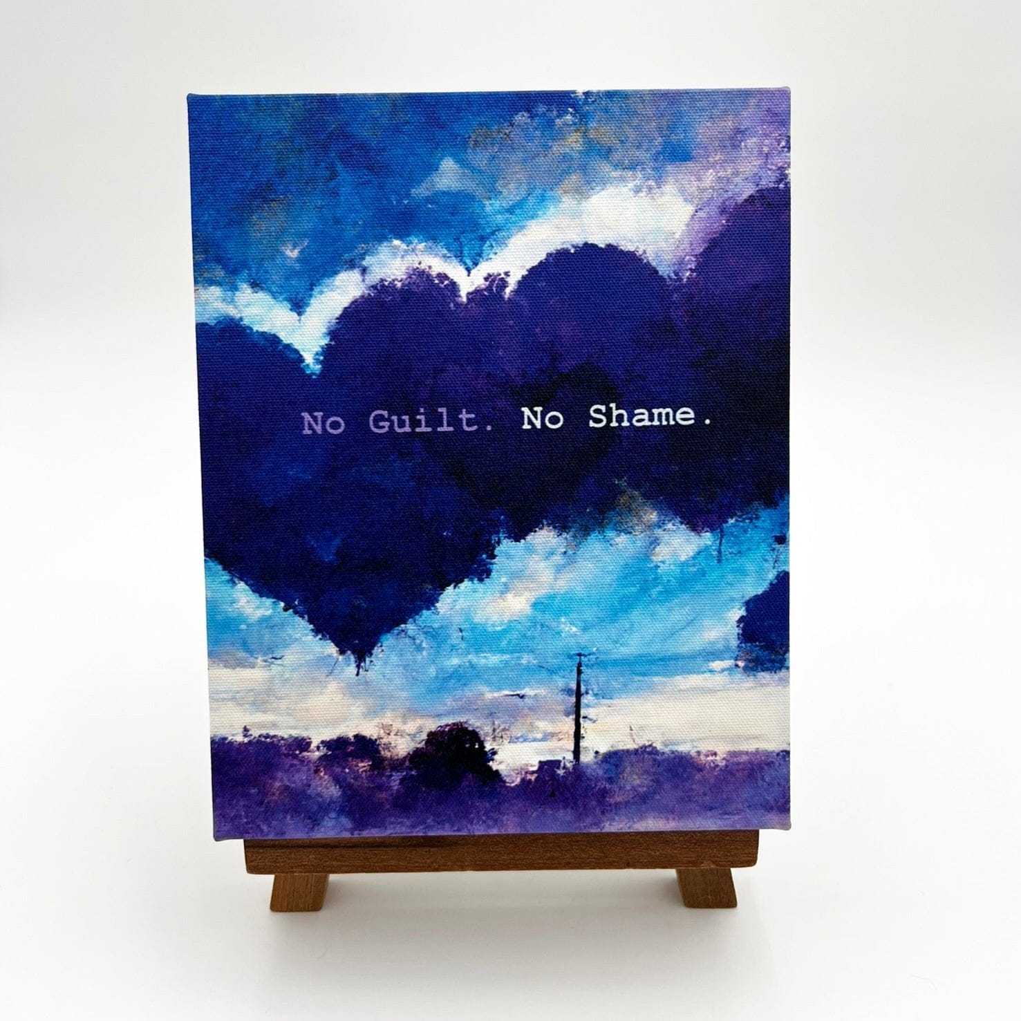 No Guilt No Shame Purple Hearts- Canvas Print