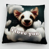 Never Forget I love you - Happy Puppy Pillow - Spun Polyester