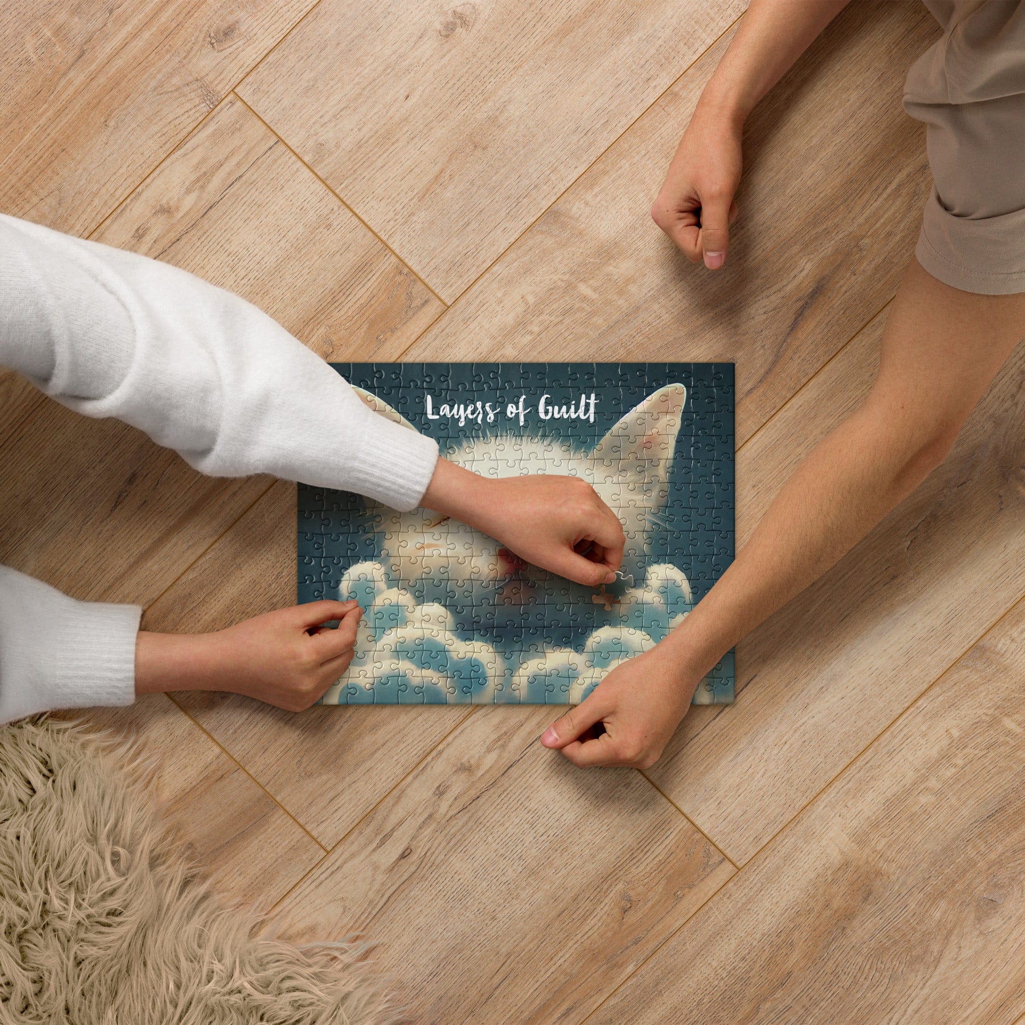 Layers of Guilt - Happy Kitty in Clouds - Jigsaw puzzle (252 pieces)